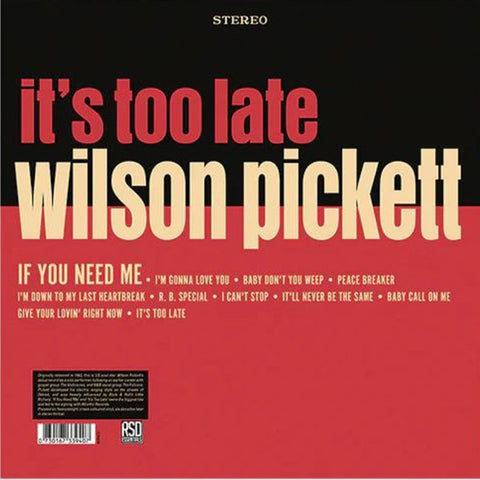 Wilson Pickett – It's Too Late - LP Vinyl Record
