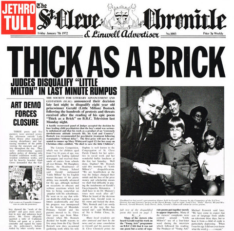 Jethro Tull – Thick As A Brick - LP Vinyl Record