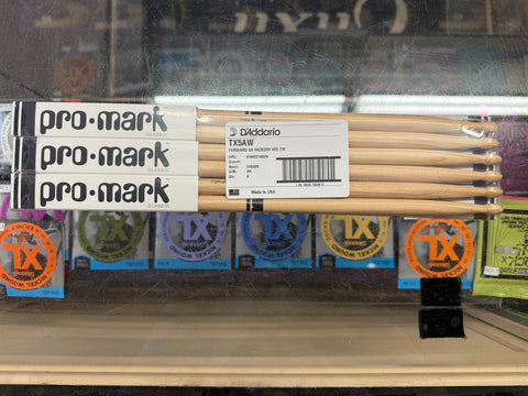 6-pack Pro-Mark Classic Forward Hickory 5A Wood Tip Drum Sticks - Promark Drumsticks