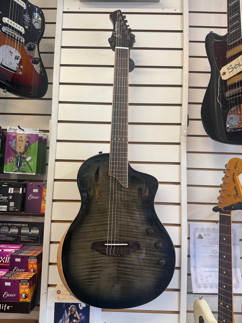 Ortega Tour Player Thinline Acoustic/Electric Classical Guitar "Grey Burst" w/ Gig Bag