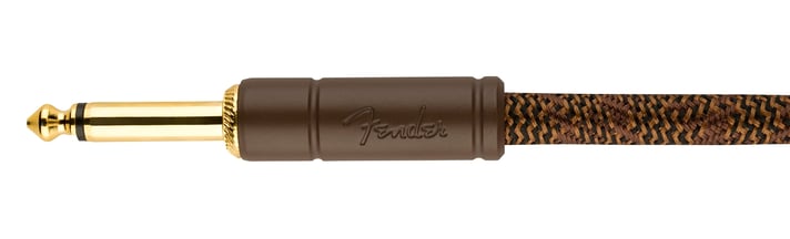 Fender Deluxe Series Paramount Acoustic Guitar Instrument Cable - 10' Brown Straight-Straight