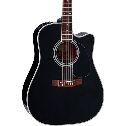 Takamine EF341SC Pro Series Japan Dreadnought Cutaway Acoustic_Electric Guitar (Black)