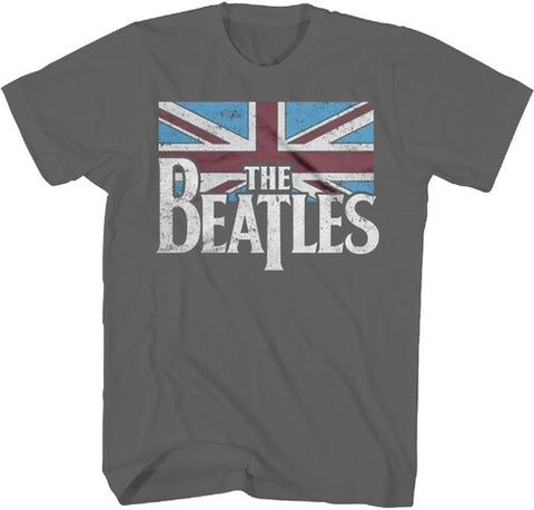 The Beatles - Rock Concert Distressed UK flag Union Jack Flag T-Shirt