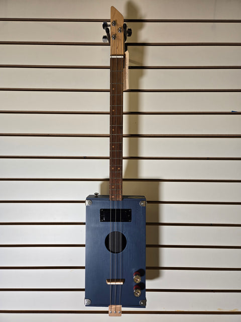 Hal Martin CBG - "Blue Pardone" Acoustic/Electric Cigar Box Guitar w/ Gig Bag and Strap