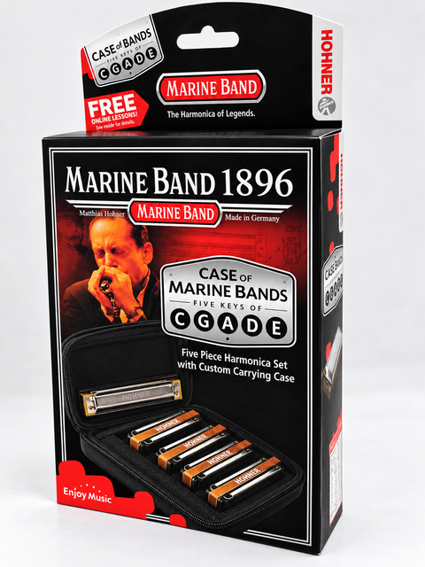 Hohner Marine Band 5-Pack Case of Diatonic Harmonicas - Keys of G A D C E