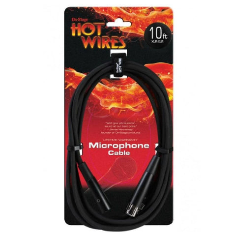 On-Stage Hot Wires MC12-10 10ft Microphone Cable