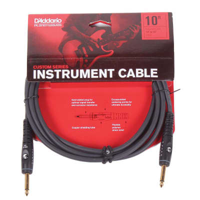 D'Addario Custom Series 10" Instrument Cable Straight-Straight