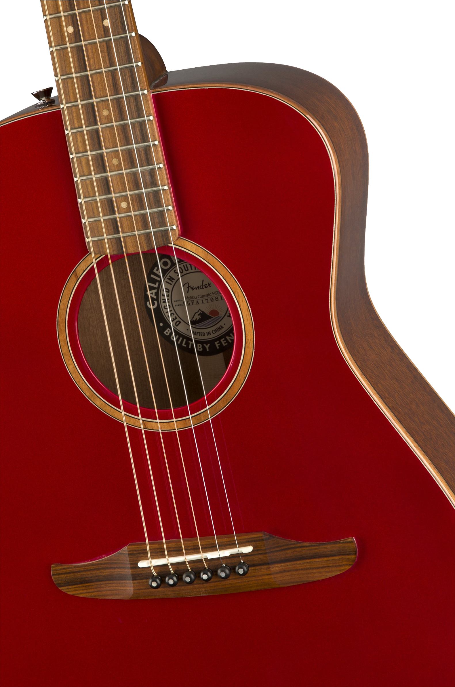 Fender Malibu Classic Acoustic / Electric Guitar - Hot Rod Red Metallic