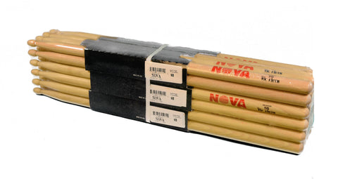(12-Pairs) Vic Firth® NOVA® 5B Hickory Drumsticks, Wood Sticks, Wood Tip. #N5B