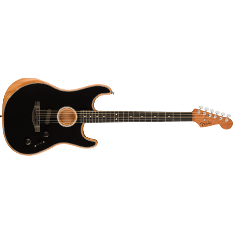 Fender American Acoustasonic Stratocaster – Black, Ebony Fingerboard