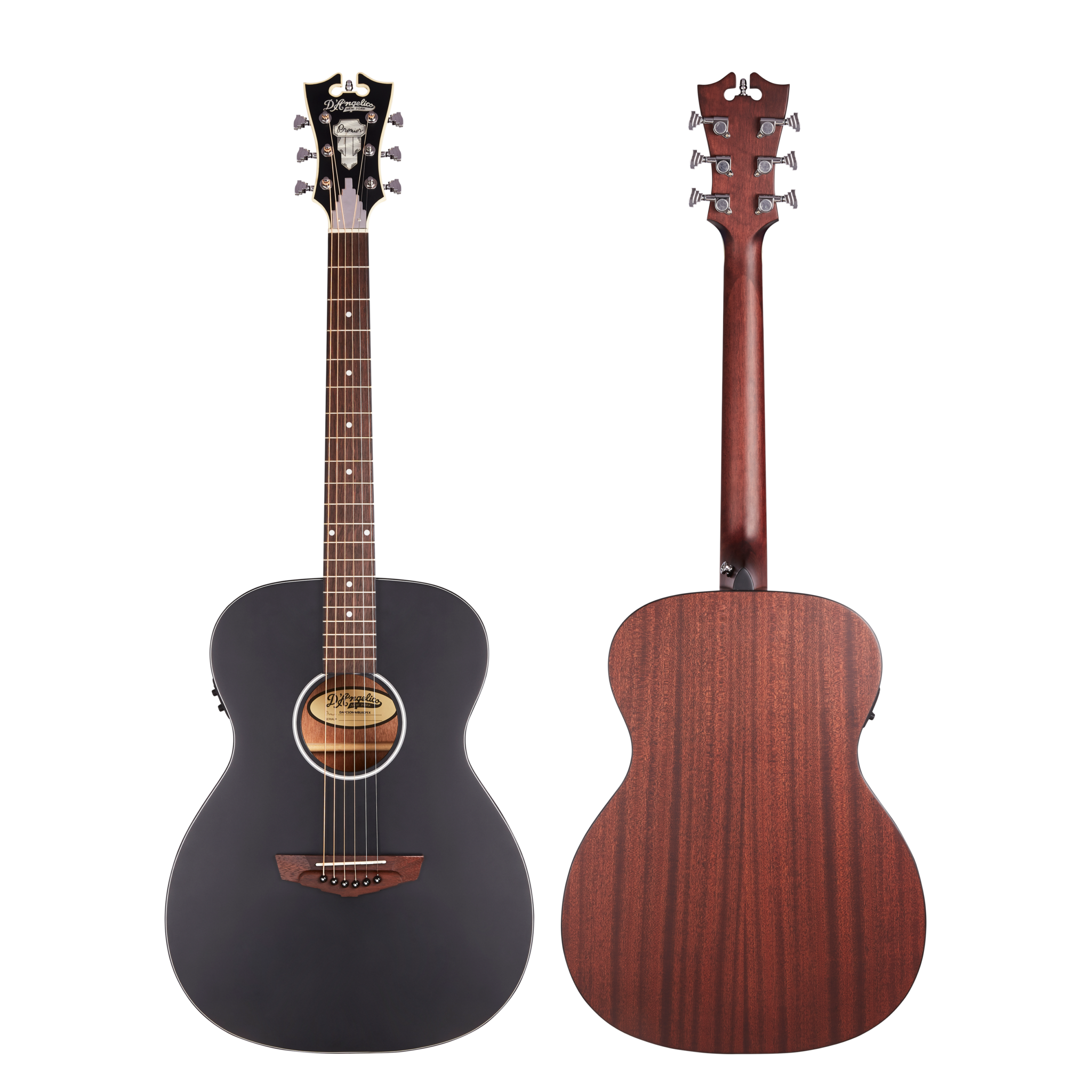 D'Angelico Premier Tammany CS Matte Black Acoustic Guitar