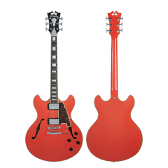 D'Angelico Premier DC Fiesta Red Electric Guitar Stop Tailpiece
