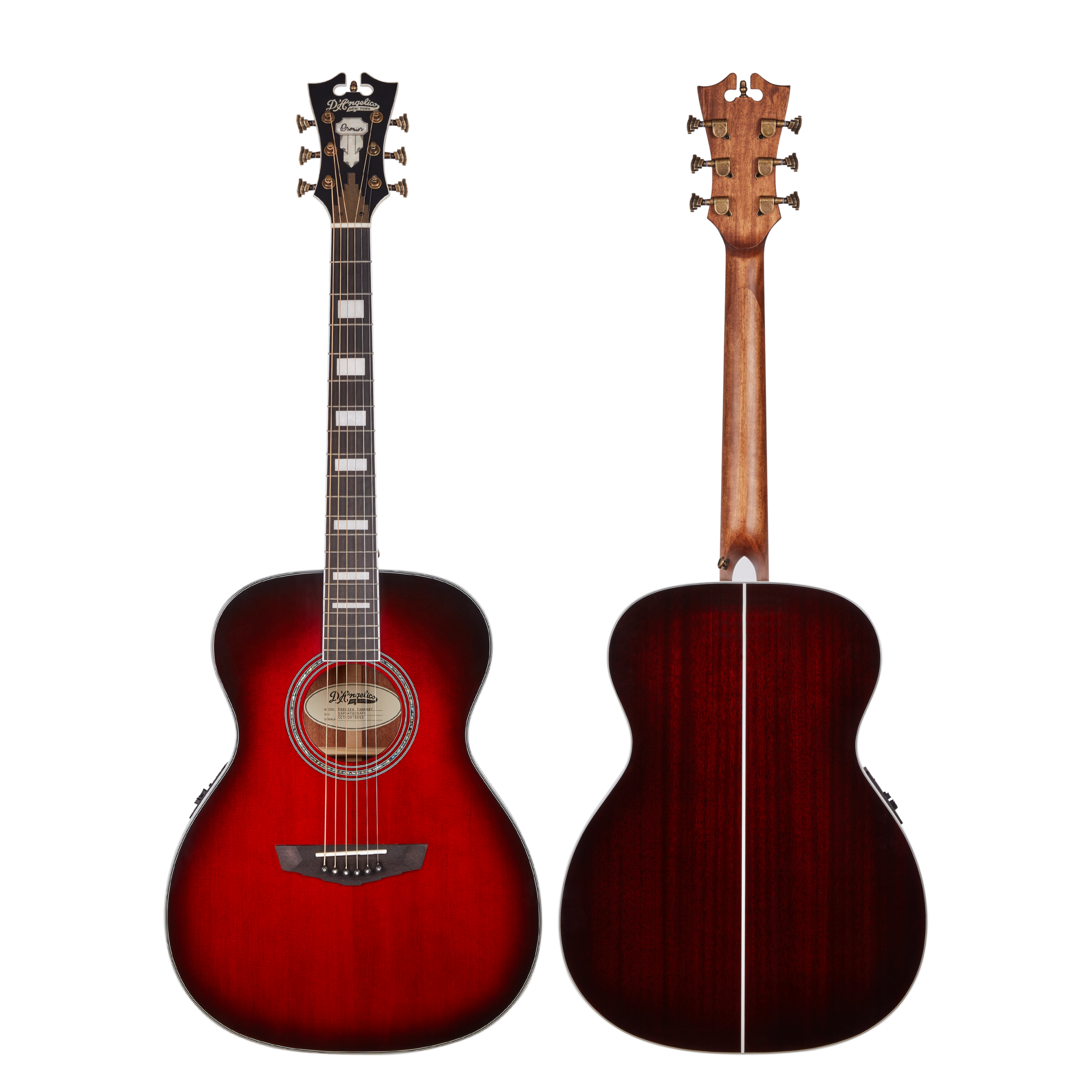 D'Angelico Premier Tammany Trans Black Cherry Burst Acoustic Electric Guitar