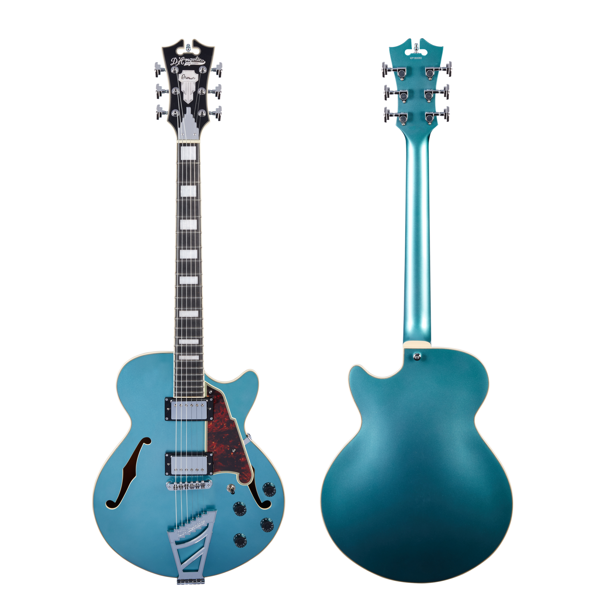 D'Angelico Premier SS Ocean Turquoise Electric Guitar Stairstep Tailpiece