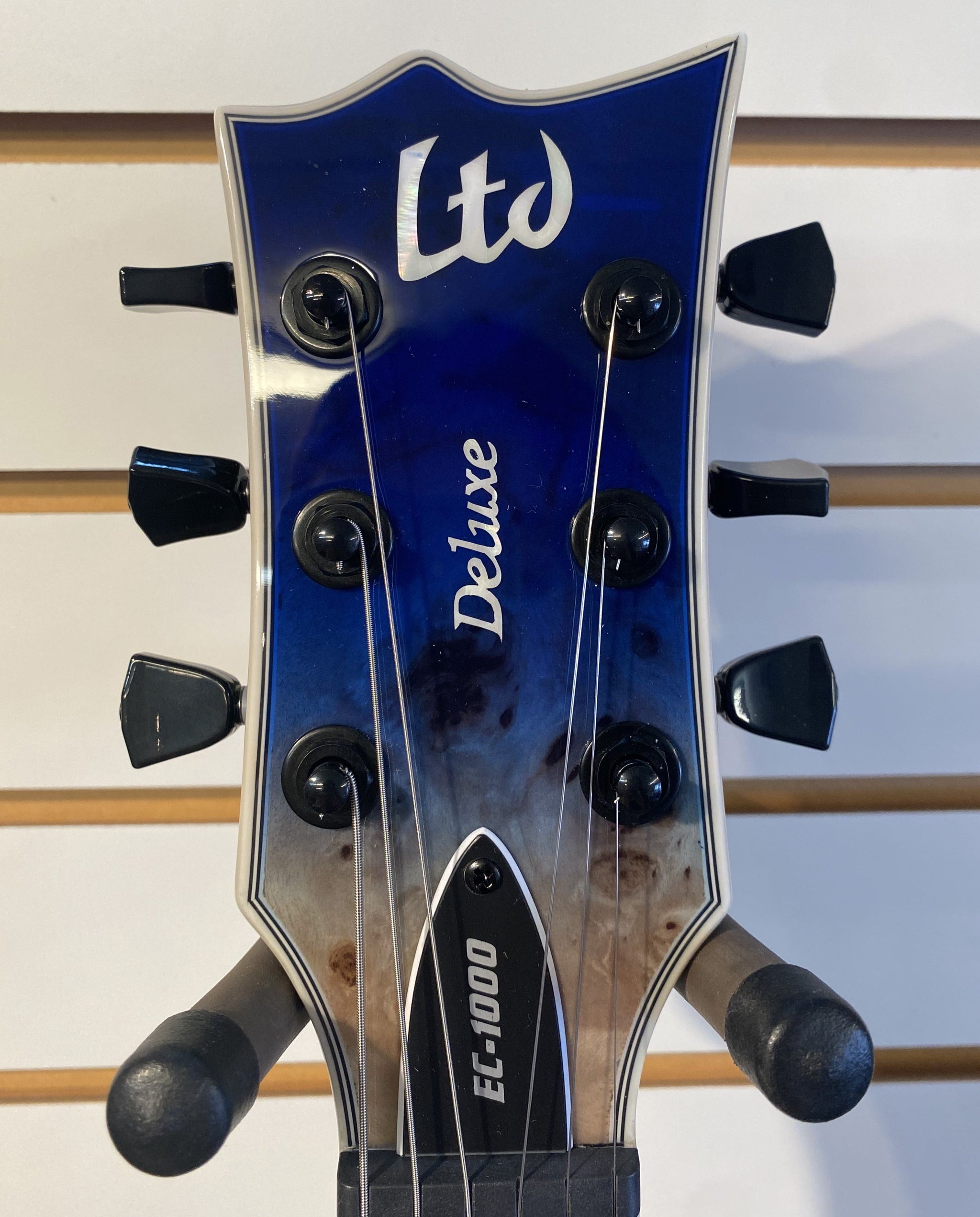 ESP/LTD EC-1000 Blue Natural Fade Burl Poplar Electric Guitar DEMO