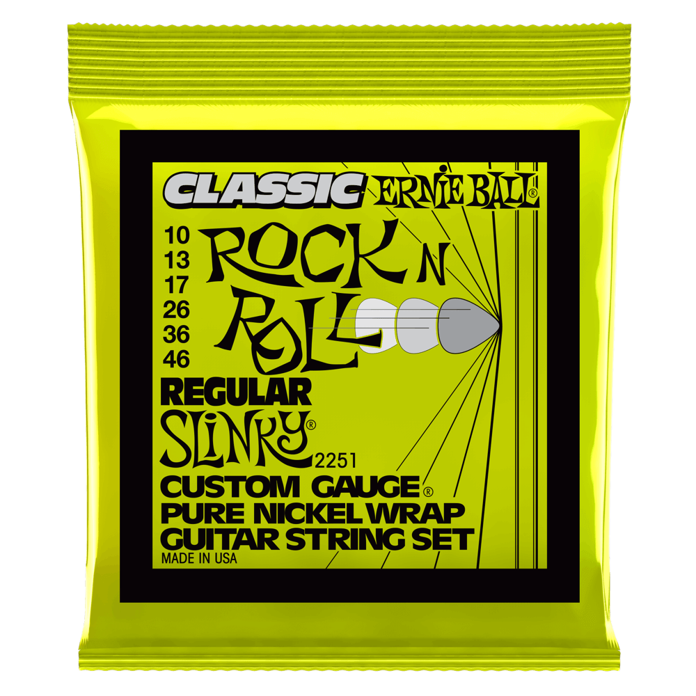 Ernie Ball Rock n' Roll Regular Slinky Pure Nickel Wrap Electric Guitar Strings 10-46
