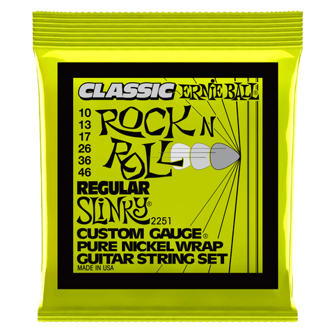 Ernie Ball Rock n' Roll Regular Slinky Pure Nickel Wrap Electric Guitar Strings 10-46