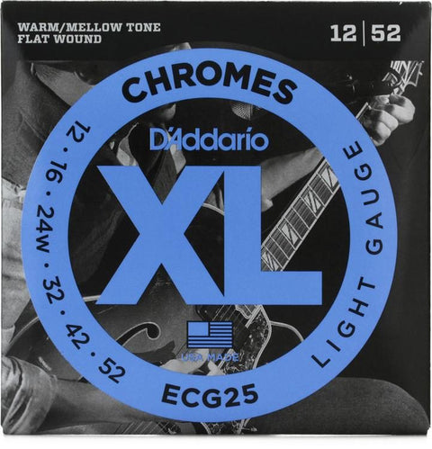 D'addario® ECG25 Chromes Flat Wound Electric Guitar Strings