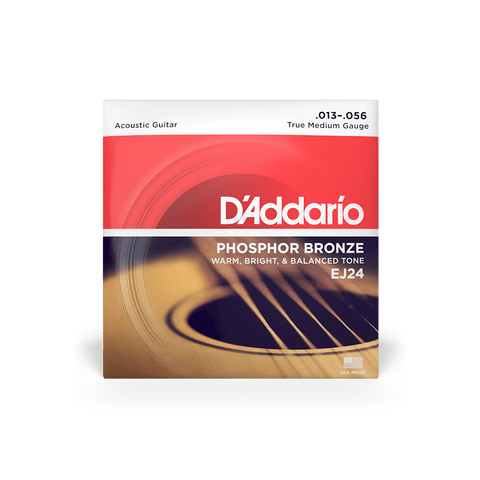 D'Addario® EJ24 Phosphor Bronze Acoustic Guitar Strings True Medium Gage 13-56